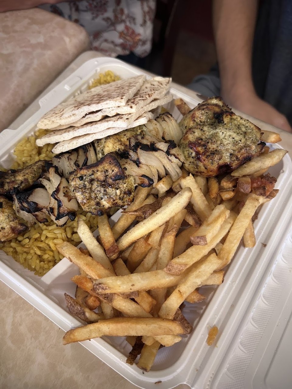Chicken Kebab Plate with Fries